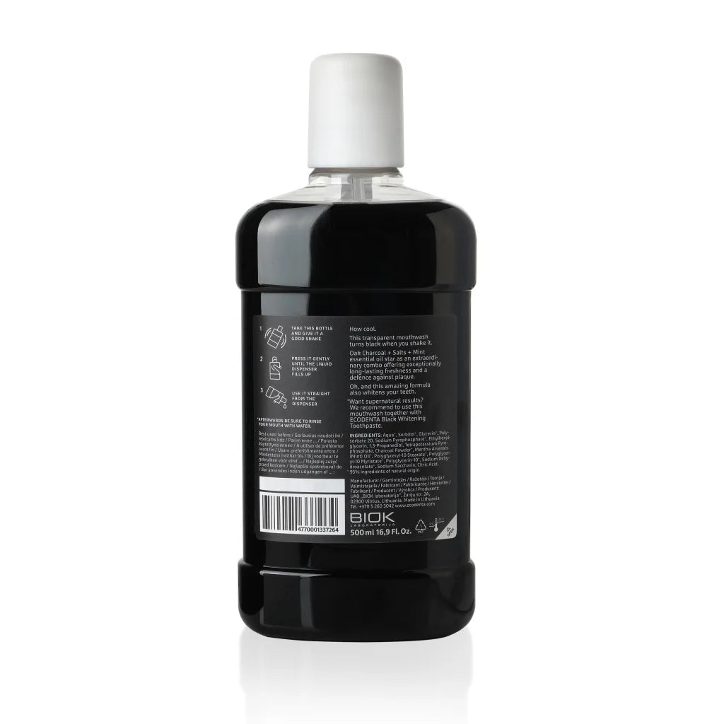 ECODENTA Whitening Mondwater met houtskool